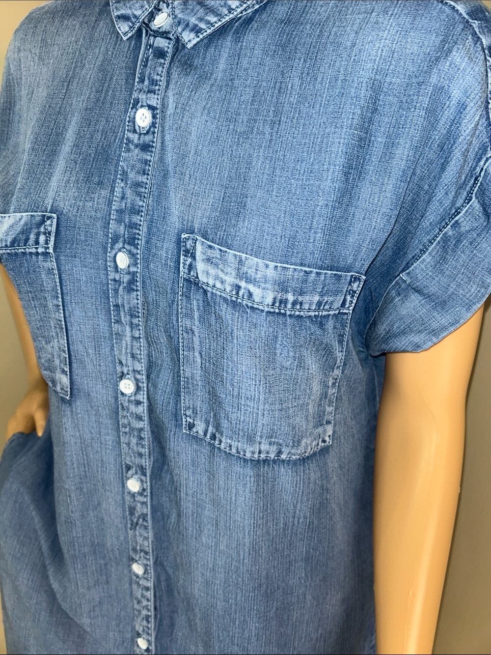Velvet Heart Blue Denim Button-Front Midi Shirt Dress - Picture 4 of 12